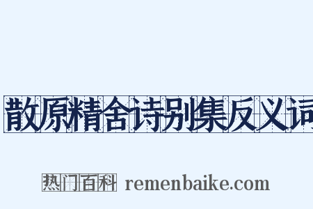 散原精舍诗别集反义词是什么意思的图片